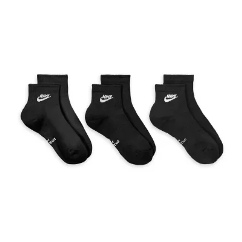 Nike Unisex Adult 3 Pair Quarter Ankle Socks