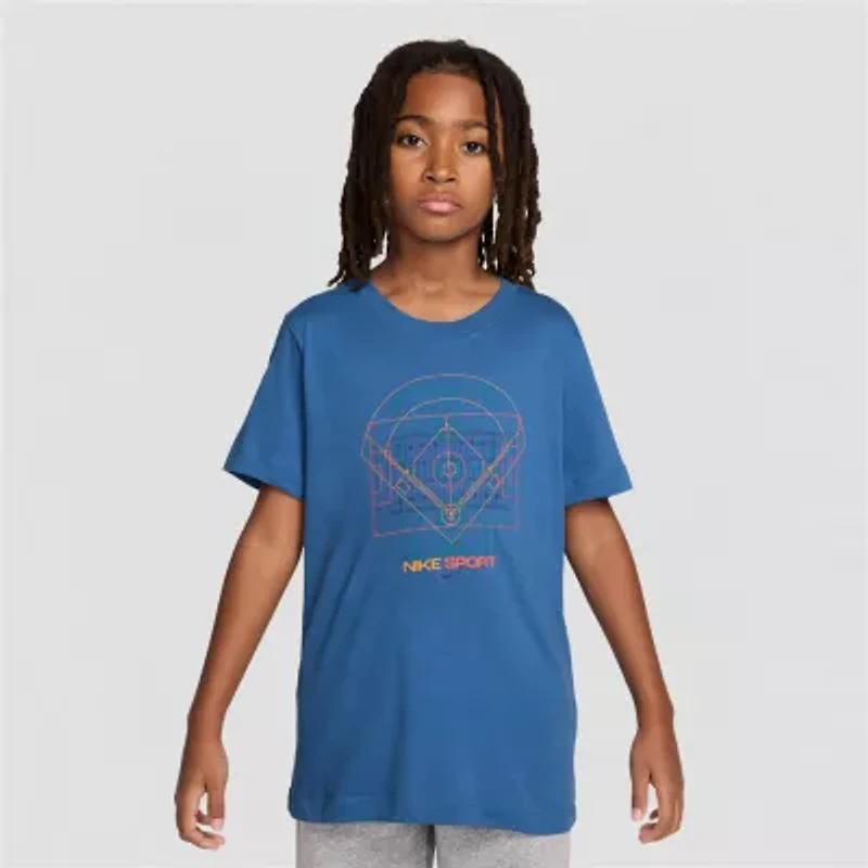 Nike Big Kid Unisex Crew Neck Short Sleeve Regular Fit Graphic T-Shirt