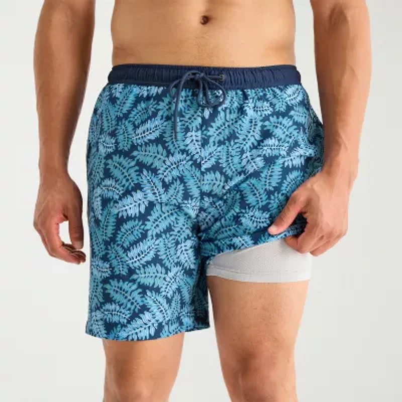Free Country Mens Quick Dry Camouflage Swim Shorts
