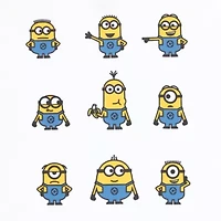 Minions Grid Boyfriend Tee Womens Juniors Crew Neck Short Sleeve Loose Fit Graphic T-Shirt
