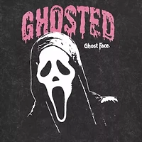 Ghostface Womens Juniors Crew Neck Short Sleeve Oversized Graphic T-Shirt