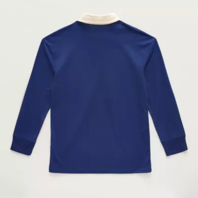 Thereabouts Little & Big Kid Boys Long Sleeve Regular Fit Spread Collar Rugby Shirt