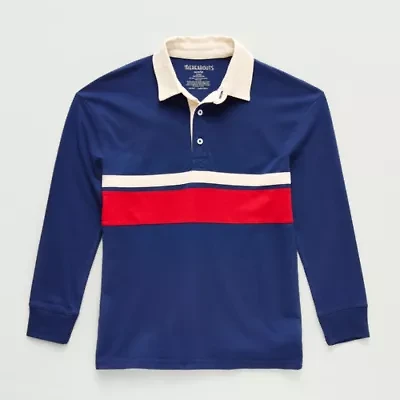 Thereabouts Little & Big Kid Boys Long Sleeve Regular Fit Spread Collar Rugby Shirt