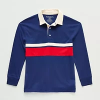 Thereabouts Little & Big Kid Boys Long Sleeve Regular Fit Spread Collar Rugby Shirt