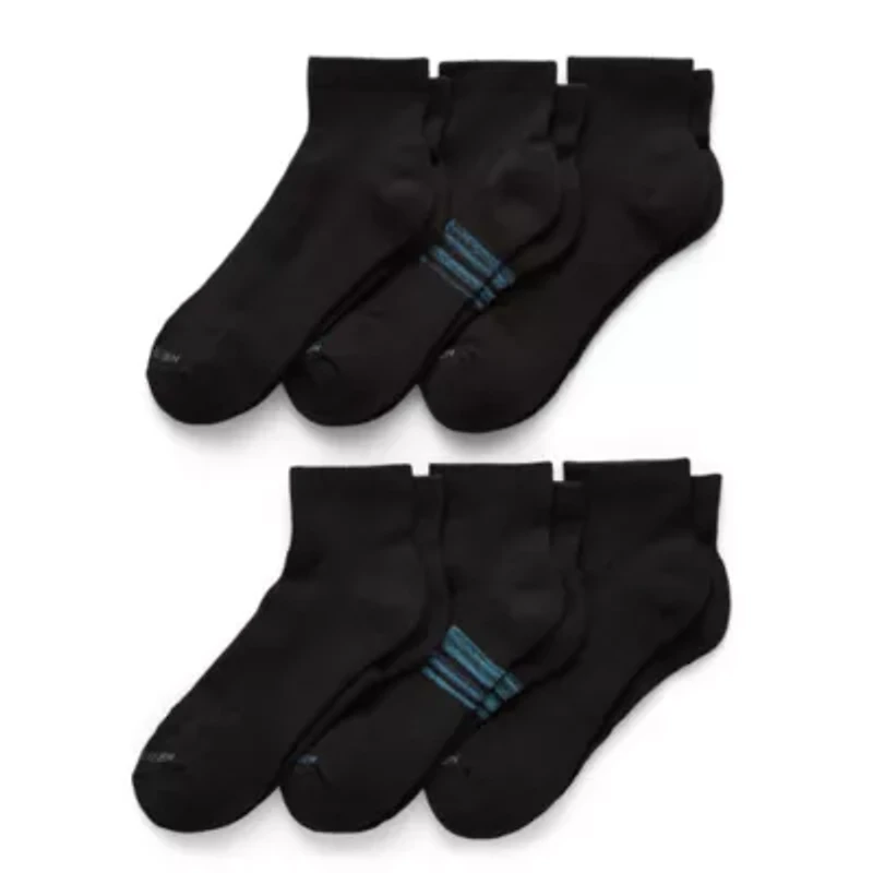 Van Heusen Mens 6 Pair Quarter Ankle Socks