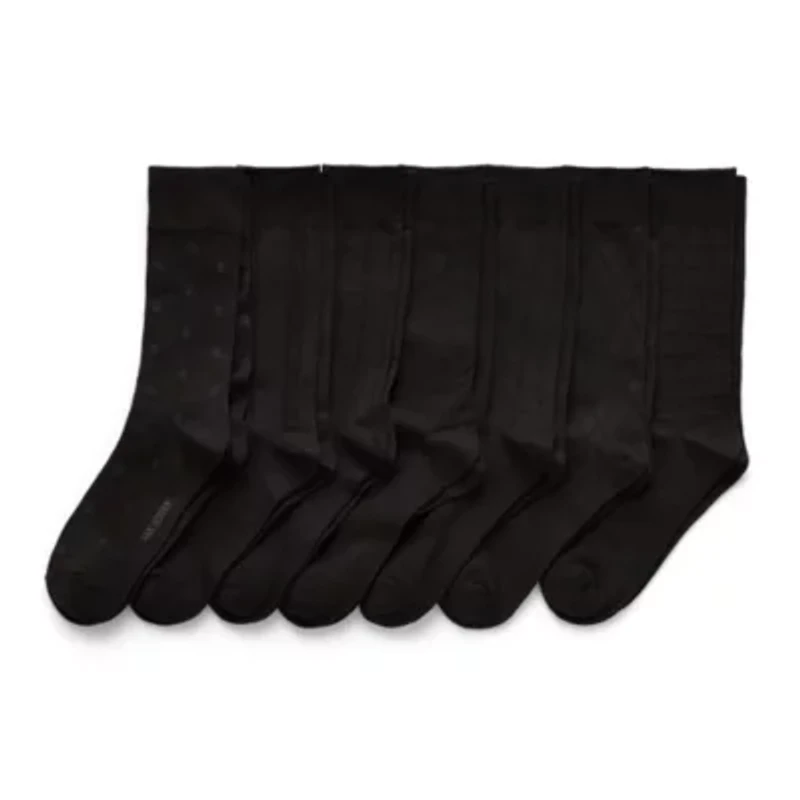 Van Heusen Fancy Dress Mens 7 Pair Crew Socks