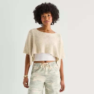 Arizona Womens Juniors Short Sleeve Poncho