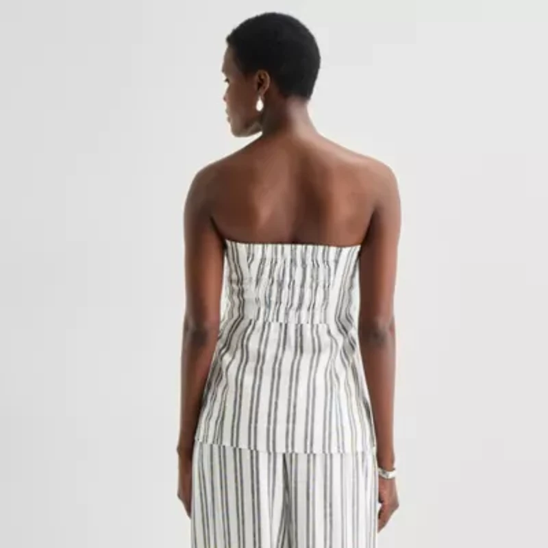 Worthington Womens Straight Neck Strapless Bandeau