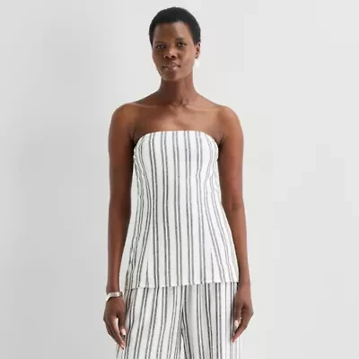 Worthington Womens Straight Neck Strapless Bandeau