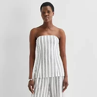 Worthington Womens Straight Neck Strapless Bandeau