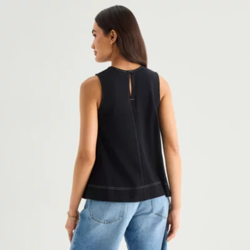 a.n.a Womens Crew Neck Sleeveless Tank Top