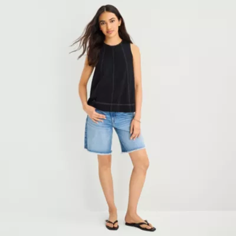 a.n.a Womens Crew Neck Sleeveless Tank Top