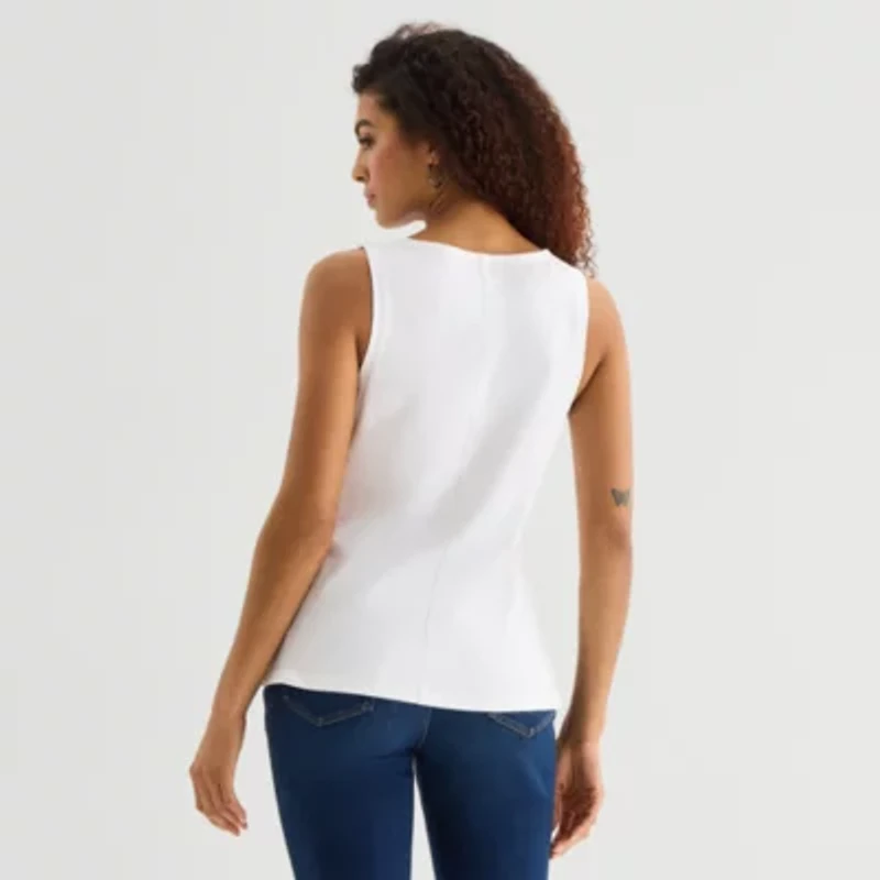 a.n.a Womens Round Neck Sleeveless Tank Top