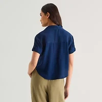 a.n.a Womens Short Sleeve Blouse