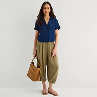 a.n.a Womens Short Sleeve Blouse