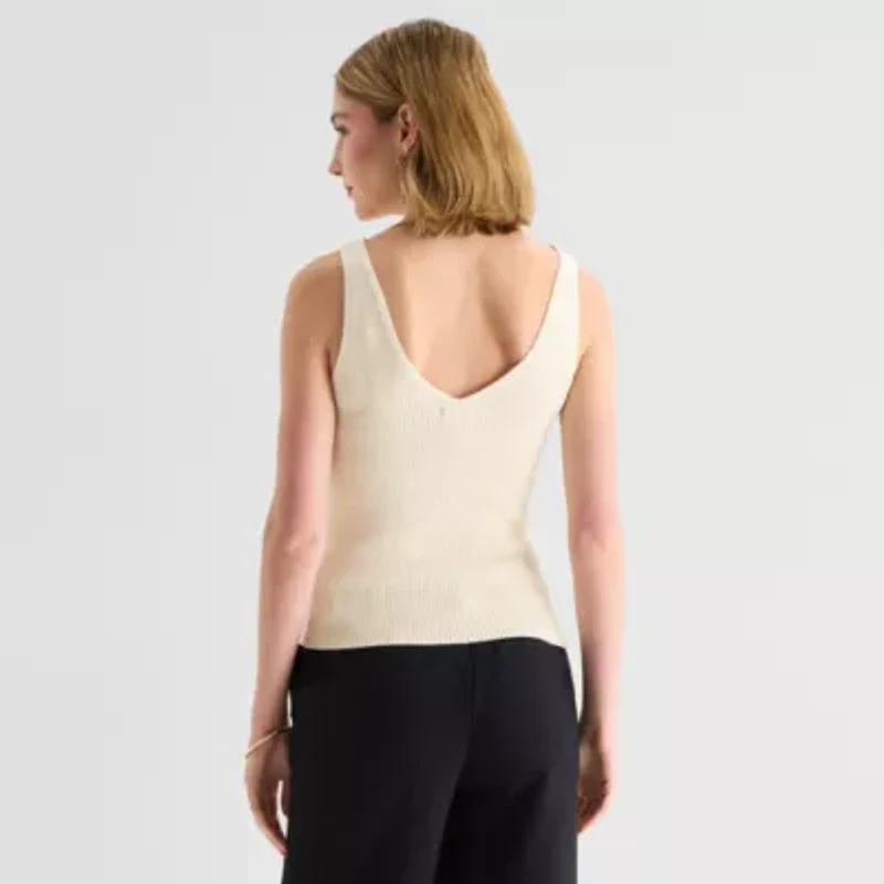 a.n.a Womens V Neck Sleeveless Pullover Sweater