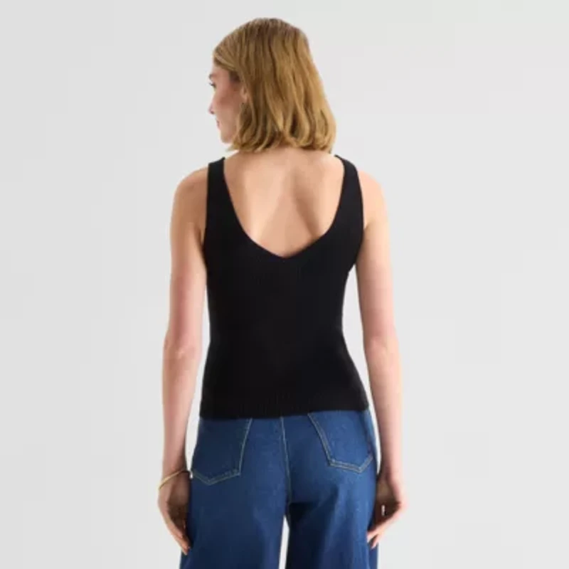 a.n.a Womens V Neck Sleeveless Pullover Sweater