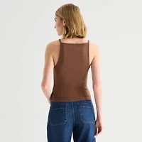 a.n.a Womens Square Neck Sleeveless Tank Top