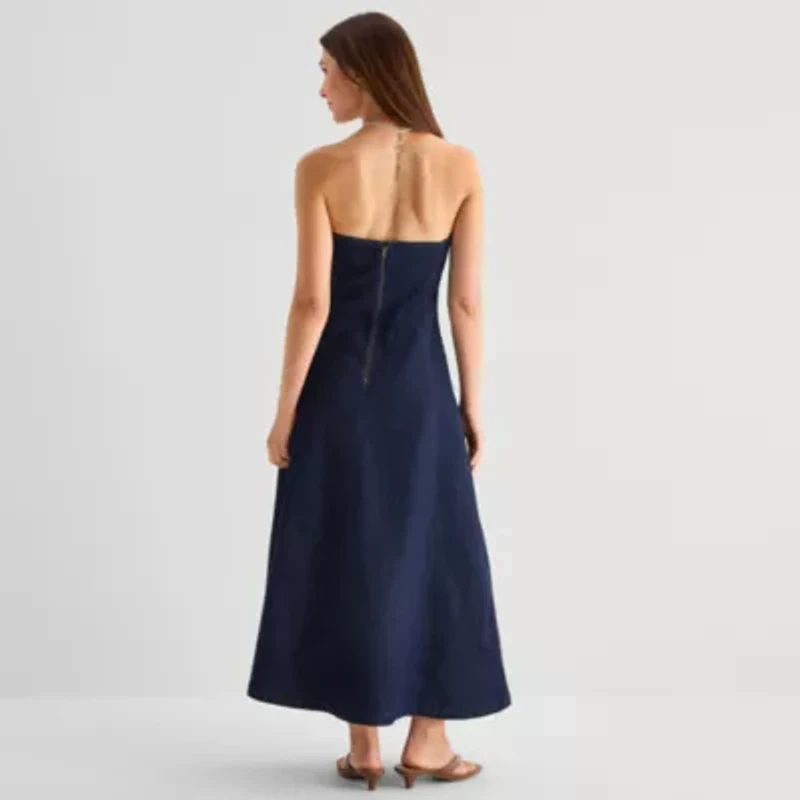 a.n.a Womens Sleeveless Midi A-Line Dress