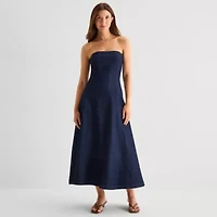 a.n.a Womens Sleeveless Midi A-Line Dress