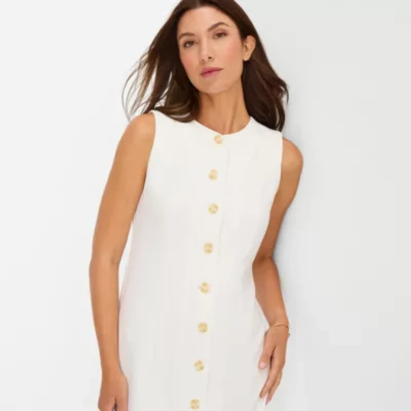 a.n.a Womens Crew Neck Sleeveless Sheath Dress