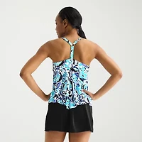 Sonnet Shores Womens Lined Floral Tankini Swimsuit Top