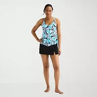 Sonnet Shores Womens Lined Floral Tankini Swimsuit Top