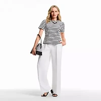 Liz Claiborne Womens Crew Neck Short Sleeve T-Shirt