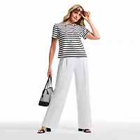 Liz Claiborne Womens Crew Neck Short Sleeve T-Shirt