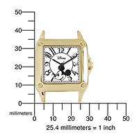 Disney Womens Mickey Mouse Black Leather Strap Watch