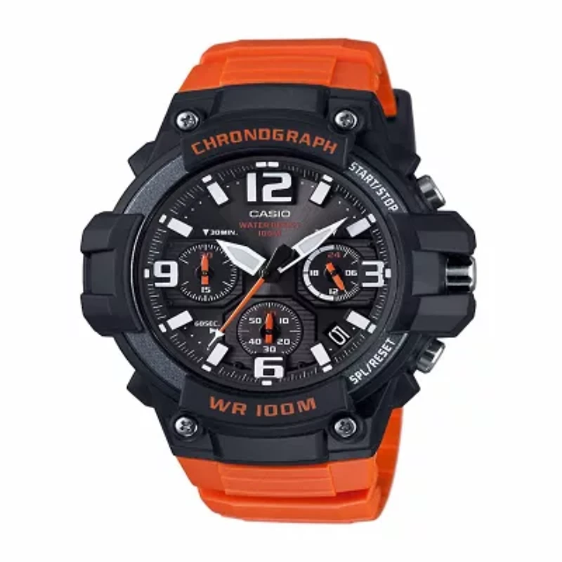 Casio Mens Orange Strap Watch Mcw100h-4av