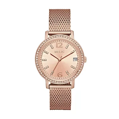 Relic By Fossil Laurie Womens Multi-Function Rose Goldtone Bracelet Watch Zr34399