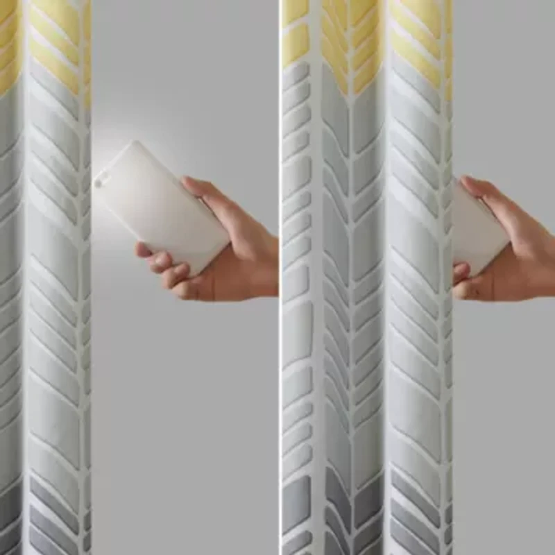 Intelligent Design Kennedy Geometric 50"W X 84"L Grommet Top 100% Blackout Single Curtain Panel