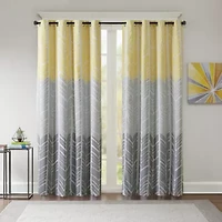Intelligent Design Kennedy Geometric 50"W X 84"L Grommet Top 100% Blackout Single Curtain Panel