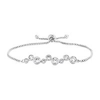 Womens 4 1/4 CT. T.W. Cubic Zirconia Sterling Silver Bolo Bracelet