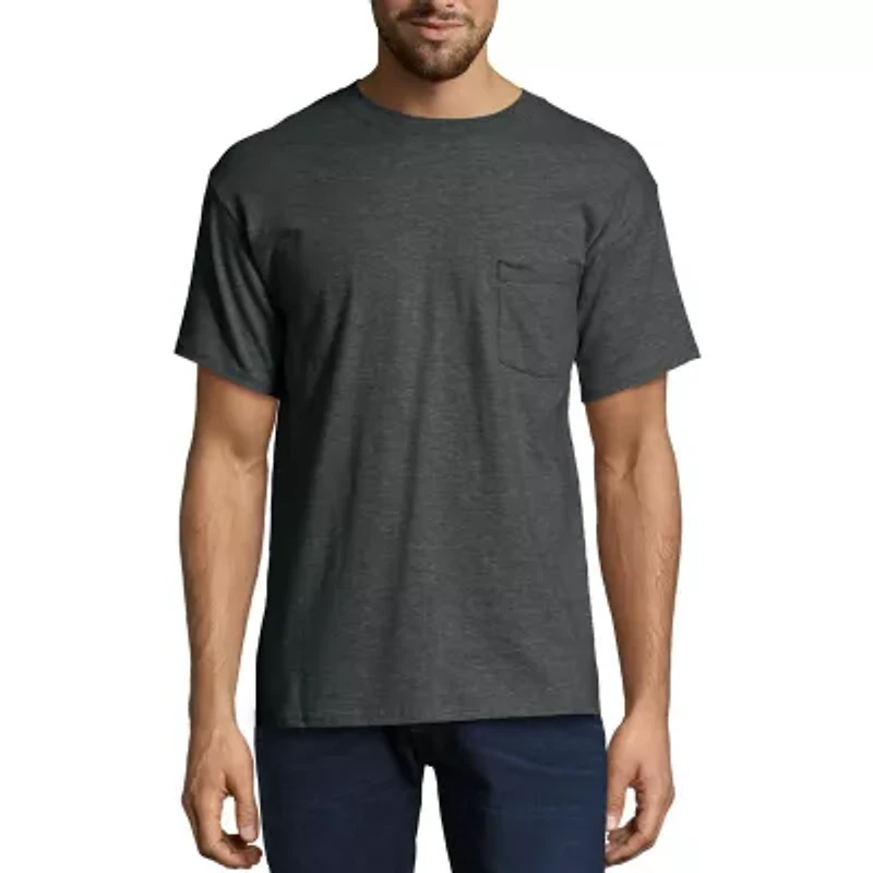 Hanes Mens Beefy-T Short Sleeve Pocket Tee