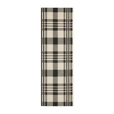 Safavieh Courtyard Collection Cori Plaid Indoor/Outdoor Runner Rug