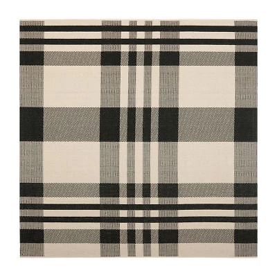 Safavieh Courtyard Collection Cori Plaid Indoor/Outdoor Square Area Rug