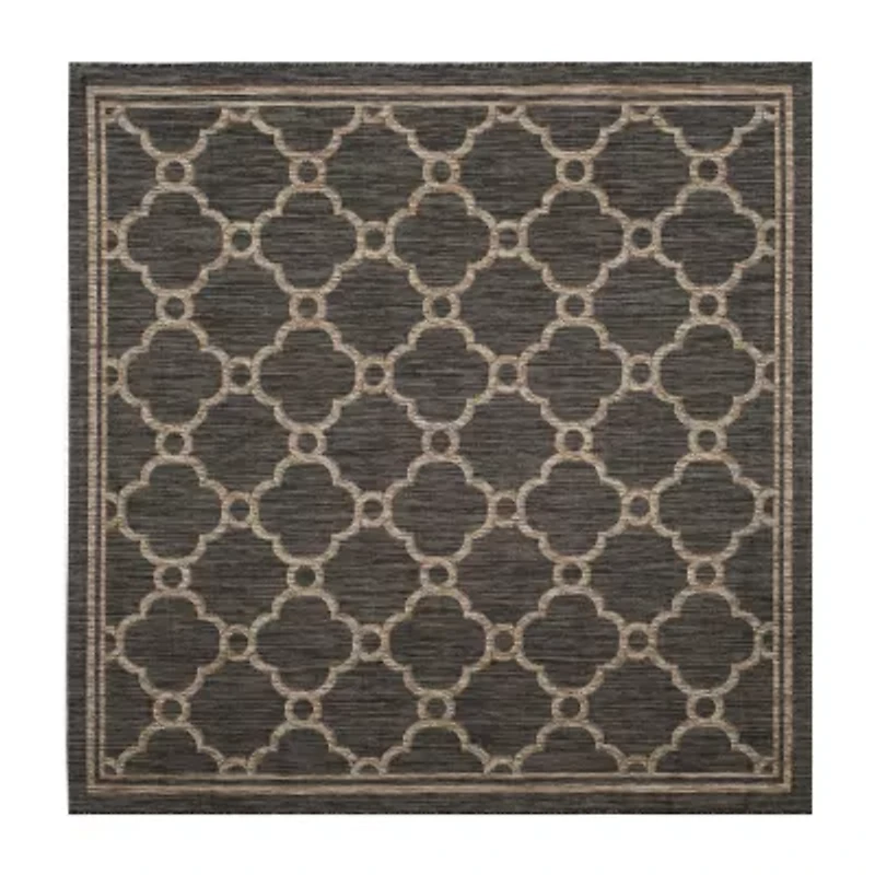Safavieh Courtyard Collection Ian Geometric Indoor/Outdoor Square Area Rug