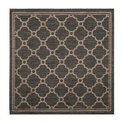 Safavieh Courtyard Collection Ian Geometric Indoor/Outdoor Square Area Rug