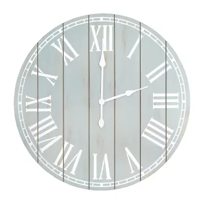 All the Rages Elegant Designs Wood Plank 23" Large Rustic Coastal Wall Clock