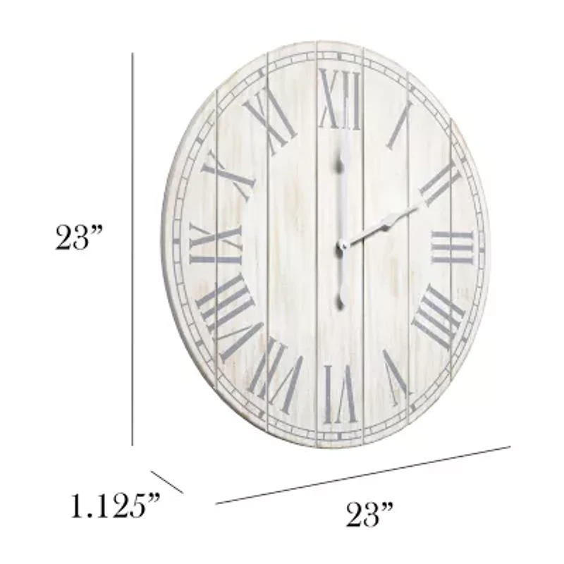 All the Rages Elegant Designs Wood Plank 23" Large Rustic Coastal Wall Clock