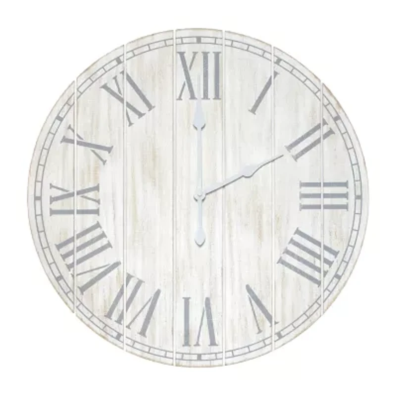 All the Rages Elegant Designs Wood Plank 23" Large Rustic Coastal Wall Clock