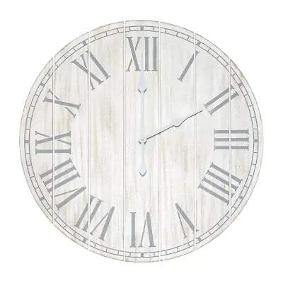 All the Rages Elegant Designs Wood Plank 23" Large Rustic Coastal Wall Clock