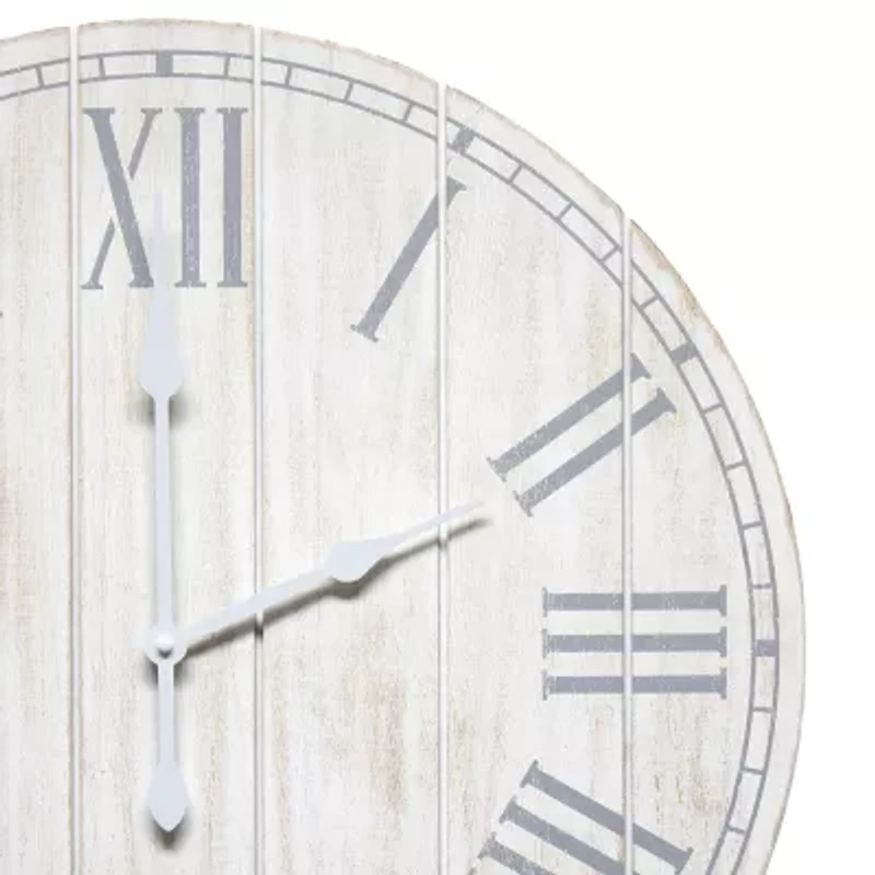 All the Rages Elegant Designs Wood Plank 23" Large Rustic Coastal Wall Clock