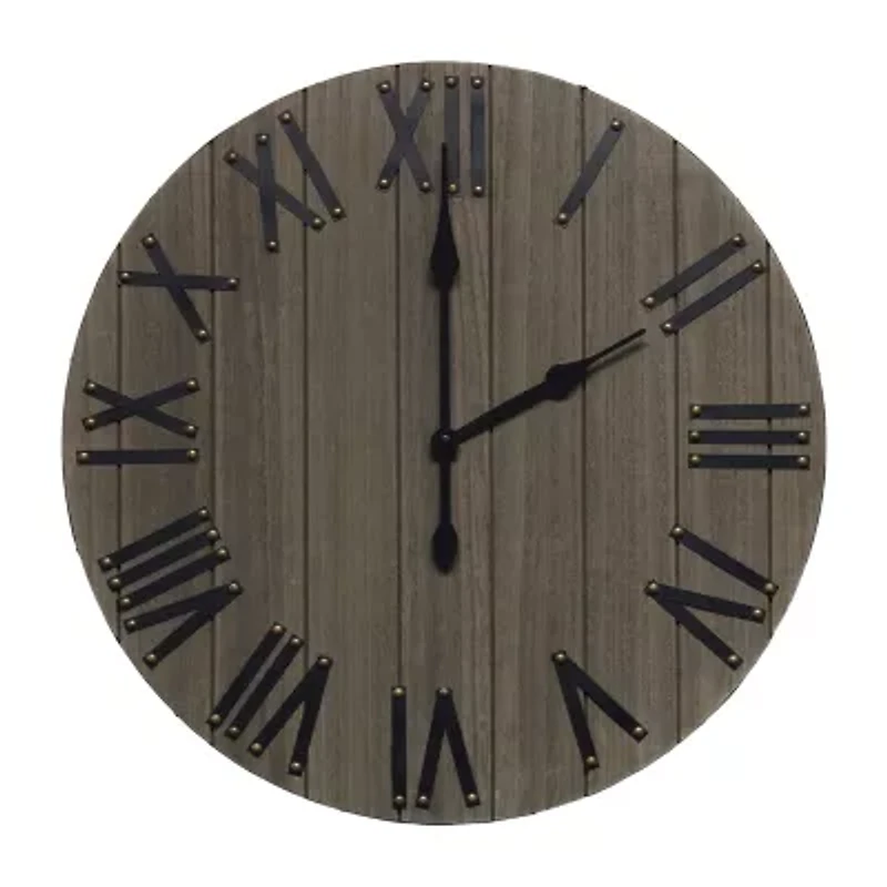 All the Rages Elegant Designs Handsome 21" Rustic Farmhouse Wood Wall Clock