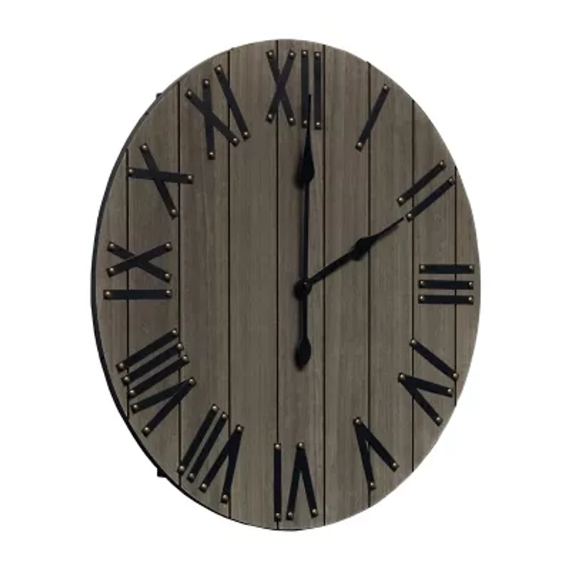All the Rages Elegant Designs Handsome 21" Rustic Farmhouse Wood Wall Clock