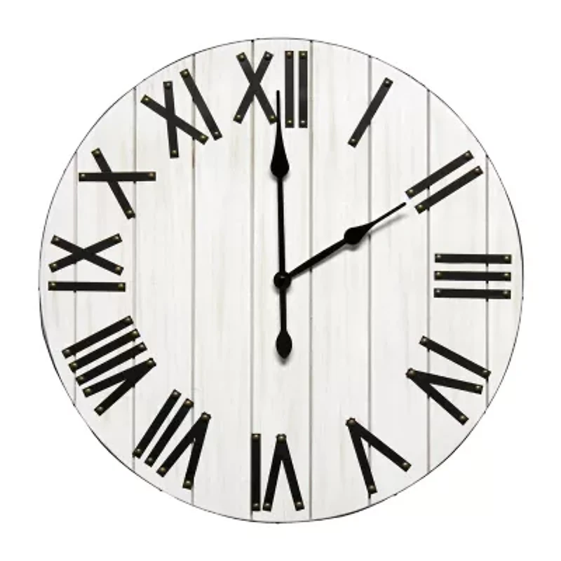 All the Rages Elegant Designs Handsome 21" Rustic Farmhouse Wood Wall Clock