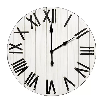 All the Rages Elegant Designs Handsome 21" Rustic Farmhouse Wood Wall Clock
