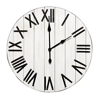 All the Rages Elegant Designs Handsome 21" Rustic Farmhouse Wood Wall Clock